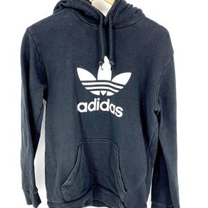 Adidas Trefoil Logo Black Hoodie Unisex Size M